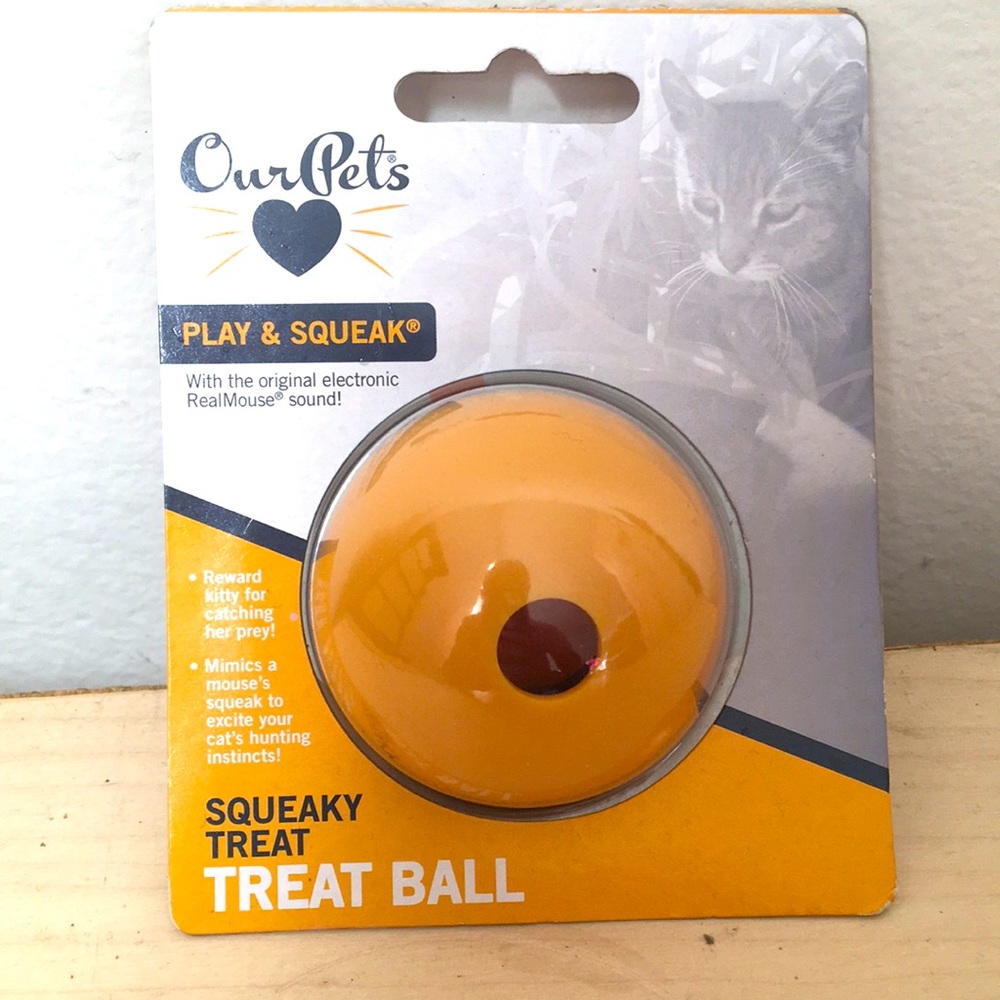 Factory sealed Mouse sounds cat treat ball toy